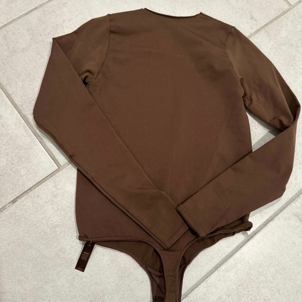 SKIMS Chocolate Long Sleeve Bodysuit